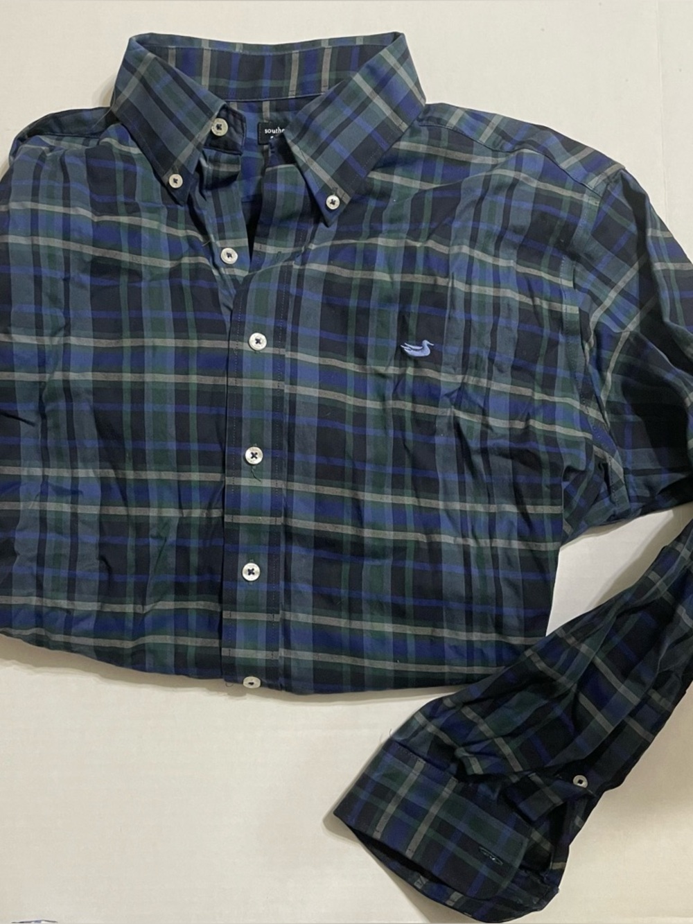 Southern Marsh Long Sleeve Button Down‎ Shirt Men's Large Blue